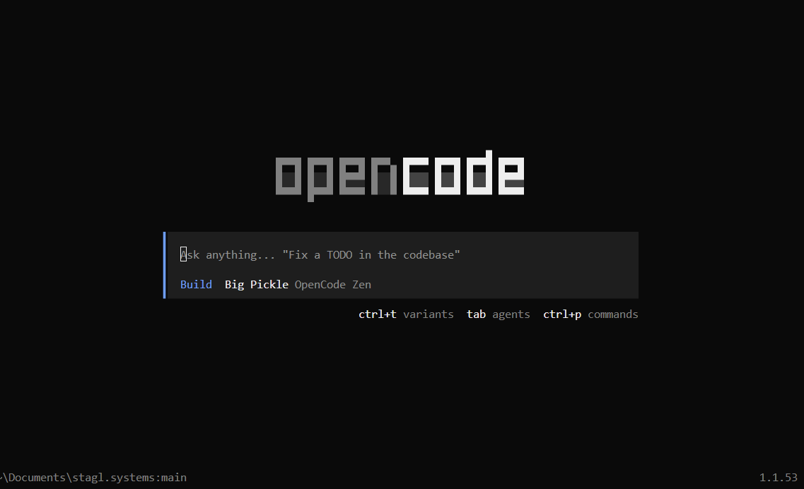 OpenCode Terminal Screenshot